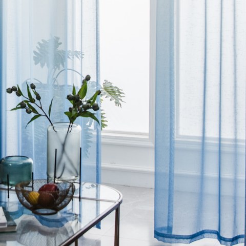 blue ombre voile curtains