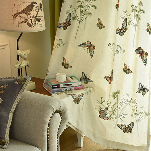 Butterfly Garden Embroidered Drape and Voile