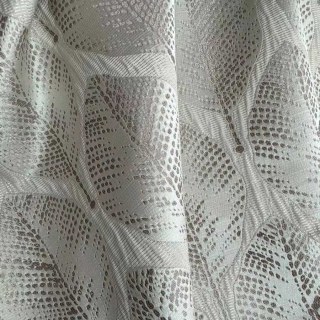 Leaf Dance Luxury Jacquard Shimmering Cream and Mocha Foliage Curtains