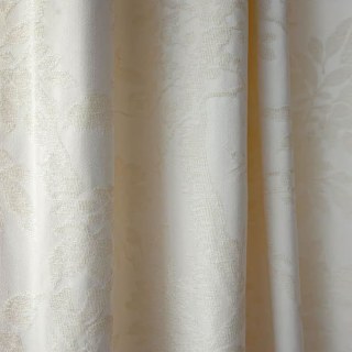 Mandarin Garden Chinoiserie Cream Off White Chenille Floral Curtain 4