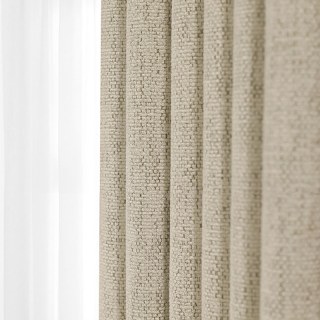 Royale Textured Chenille Mocha Cream Blackout Curtain