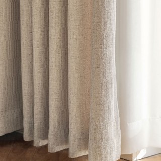 Serene Sands Textured Oatmeal Double Sided Cream Linen Curtain 5