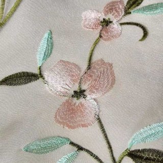 Fancy Pansy Embroidered Organza Sheer Curtain 5