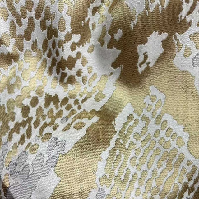 Metallic Serpent Cream and Gold Animal Print Curtains 1