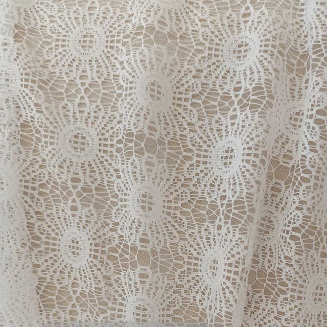 Sunflower Jacquard Ivory White Lace Net Curtain 1