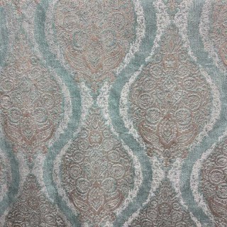 Legacy Luxury Chenille Damask Light Brown & Duck Egg Blue Curtain 3