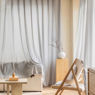 Avila Waterproof Textured Ash Gray Outdoor Sheer Curtain 2