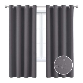 Malibu Waterproof Blackout Twill Dark Gray Outdoor Curtain 4
