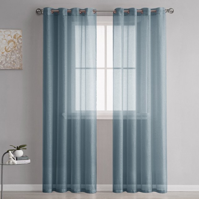 Luxe Blue Sheer Curtain 1