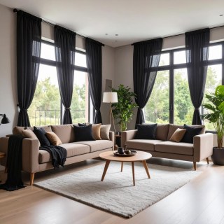 Smarties Black Soft Sheer Curtain 3