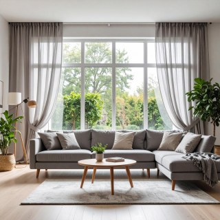 Smarties Light Gray Soft Sheer Curtain 3