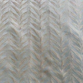 Aqualuna Duck Egg Blue Curtain with Gold Herringbone Details 5