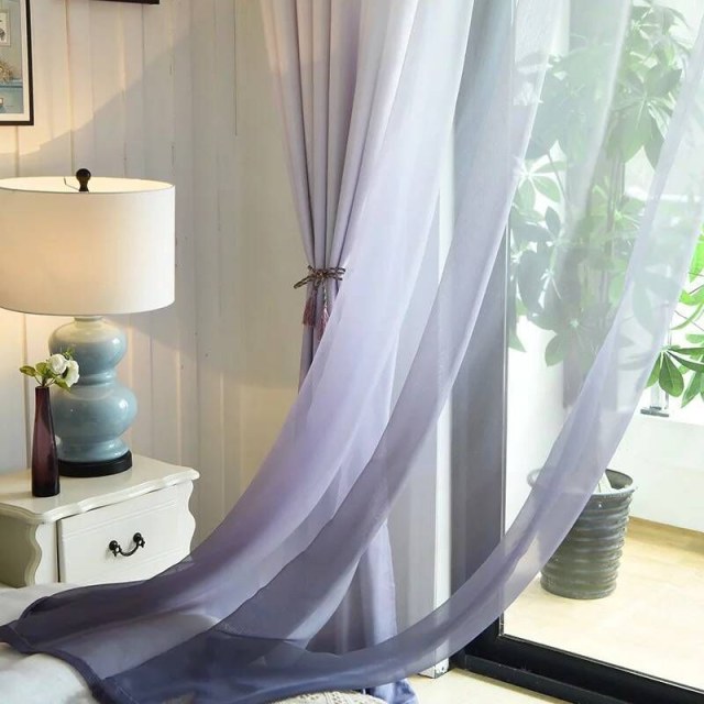 Candy Land Ombre Gray Sheer Curtain 1