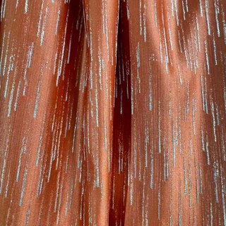 Gilded Stream Orange Curtain with Metallic Stripes 2