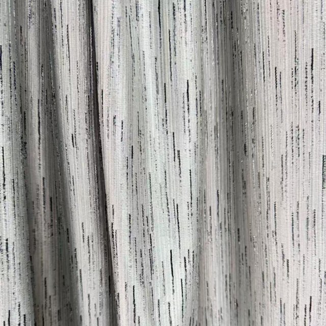 Gilded Stream Silver Gray Curtain with Metallic Stripes 1