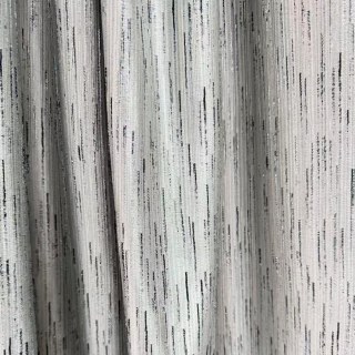 Gilded Stream Silver Gray Curtain with Metallic Stripes