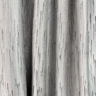 Gilded Stream Silver Gray Curtain with Metallic Stripes 2