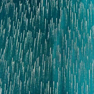 Gilded Stream Teal Green Curtain with Metallic Stripes