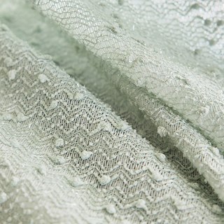 Ripple Wave Tweed Inspired Sage Green Mesh Net Curtain 6