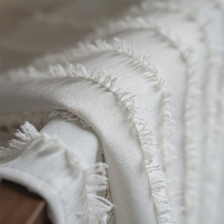 Boho Chic Cream Off White Fringe Striped Curtain 4