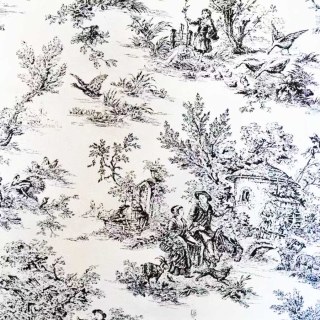 Amour Pastorale Black Toile de Jour Chenille Curtains 5