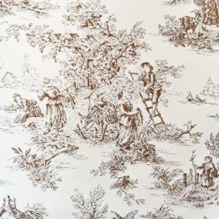 Amour Pastorale Brown Toile de Jour Chenille Curtains 4