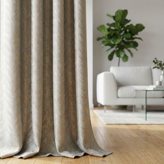Aqualuna Duck Egg Blue Curtain with Gold Herringbone Details 3