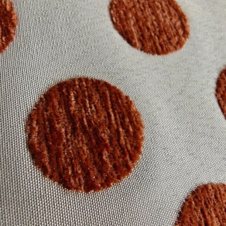 Dottie Delight Mid Century Modern Terracotta Orange Polka Dot Chenille Curtain