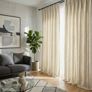 Dune Flow Beige Cream Crinkle Crushed Blackout Curtain 3