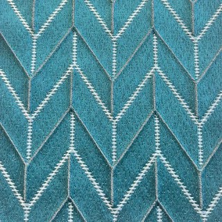 Elegante Art Deco Chevron Geometric Teal Curtain