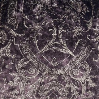 Heritage Luxury Dark Purple Gilded Damask Velvet Curtain 6