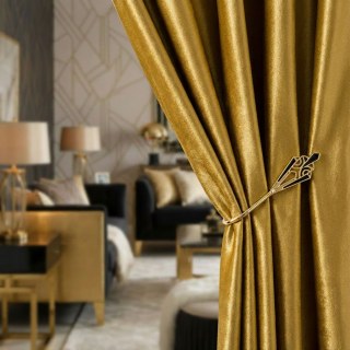 Luminous Luxe Metallic Gold Velvet Curtains 3