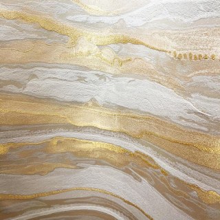 Marble Mirage Luxury Jacquard Abstract Cream & Gold Curtain