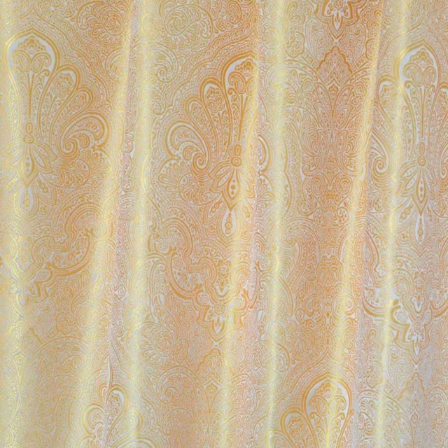 Opulent Floral Luxury Jacquard Satiny Gold Damask Curtain 1