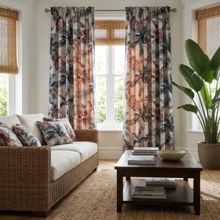 Sunset Palms Multicolor Velvet Tropical Floral Curtains 2