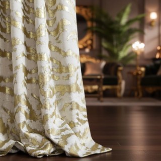 Tiger Stripes Cream and Gold Animal Print Curtain